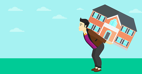 Image showing Man carrying house.