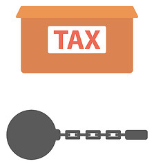 Image showing Box for taxes and chain with ball