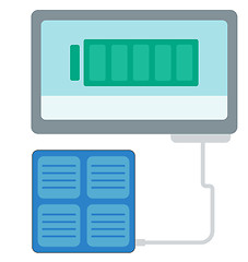 Image showing Charging tablet from solar battery