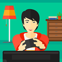 Image showing Man playing video game.