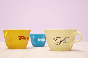 Image showing Three color cup