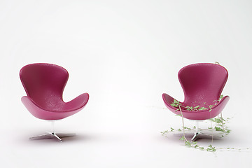 Image showing two purple leather chair