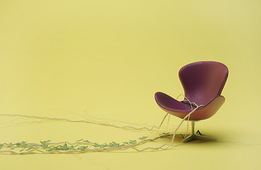 Image showing purple leather chair