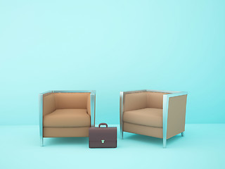 Image showing two brown chairs