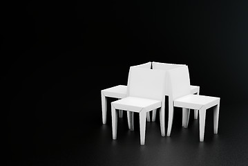 Image showing four white plastic chair