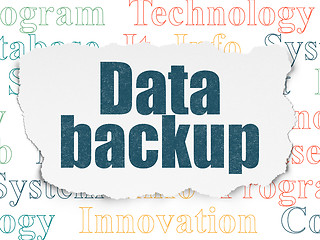 Image showing Data concept: Data Backup on Torn Paper background