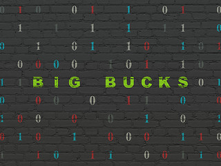 Image showing Business concept: Big bucks on wall background