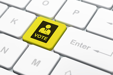 Image showing Politics concept: Ballot on computer keyboard background