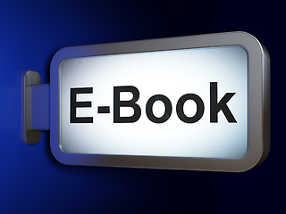 Image showing Education concept: E-Book on billboard background