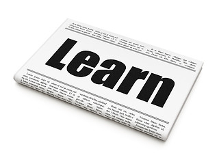 Image showing Learning concept: newspaper headline Learn