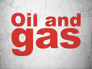 Image showing Manufacuring concept: Oil and Gas on wall background