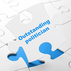 Image showing Political concept: Outstanding Politician on puzzle background