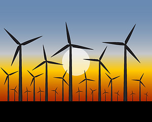 Image showing wind farms generators for electricity