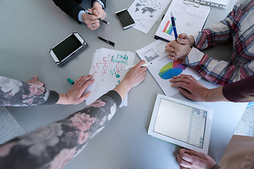 Image showing top  view of business people group brainstorming on meeting