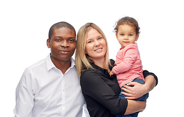 Image showing happy multiracial family with little child