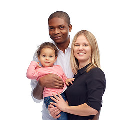 Image showing happy multiracial family with little child