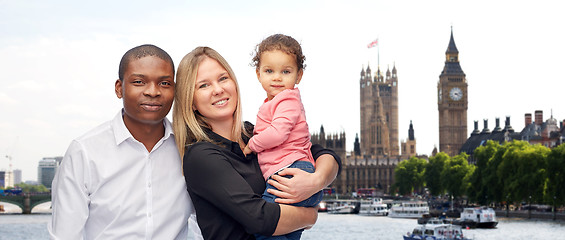 Image showing multiracial family with little child in london