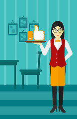 Image showing Waitress with like button.