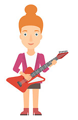 Image showing Musician playing electric guitar.