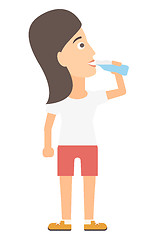 Image showing Woman drinking water.