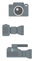 Image showing Digital photo camera and professional video camera 