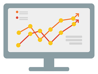 Image showing Growing business graph on computer monitor 