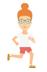 Image showing Sportive woman jogging.