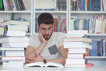 Image showing student study  in school library