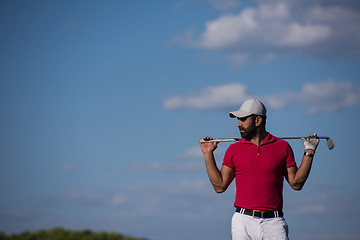 Image showing handsome middle eastern golf player portrait at course