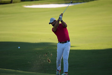 Image showing golf player hitting long shot