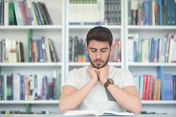 Image showing student study  in school library