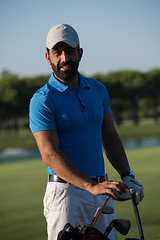 Image showing golfer  portrait at golf course