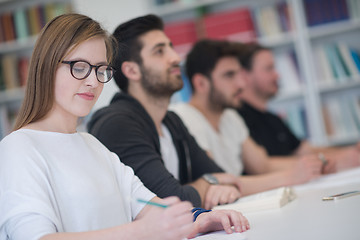 Image showing group of students study together in classroom