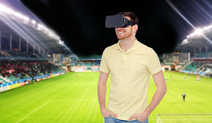 Image showing man in virtual reality headset over football field