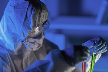 Image showing close up of scientist making test in laboratory