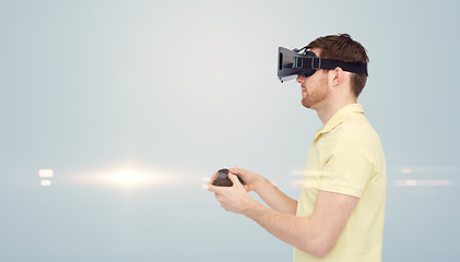 Image showing man in virtual reality headset or 3d glasses