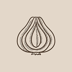 Image showing Garlic sketch icon.