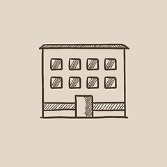 Image showing Office building sketch icon.