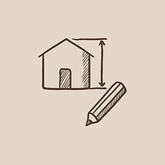 Image showing House design sketch icon.