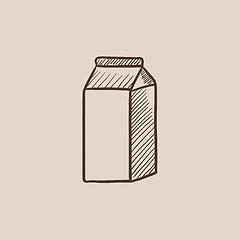 Image showing Packaged dairy product sketch icon.