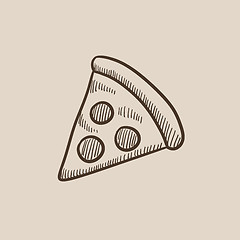 Image showing Pizza slice sketch icon.