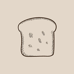 Image showing Single slice of bread sketch icon.