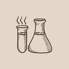 Image showing Laboratory equipment sketch icon.