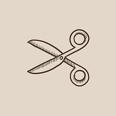 Image showing Scissors sketch icon.