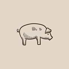 Image showing Pig sketch icon.