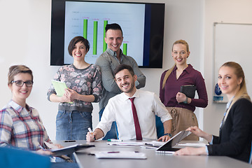 Image showing portrait of business people group at modern office meeting room