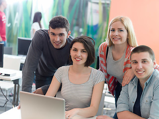 Image showing group of students study together in classroom