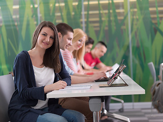 Image showing group of students study together in classroom