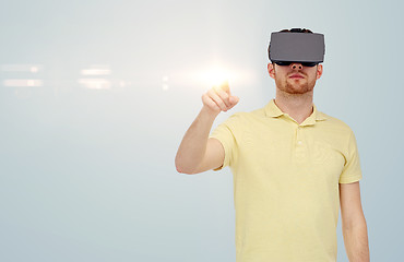 Image showing man in virtual reality headset or 3d glasses