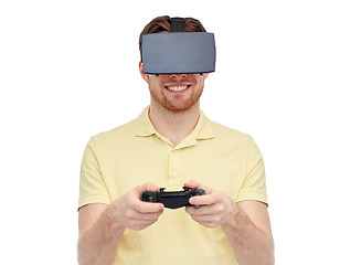 Image showing man in virtual reality headset or 3d glasses